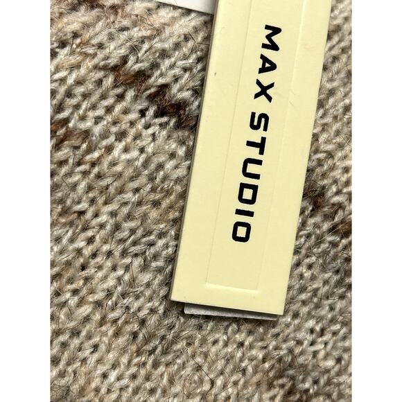 Max Studio NWT Oatmeal Melange Hi-Low Drop Shoulder Pullover Sweater extra Large - Picture 5 of 5